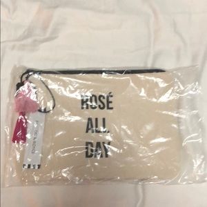 Rosé all day makeup bag